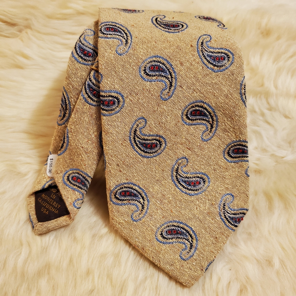 Robert Talbott Best Of Class Silk Paisley Tie - Cream, Blue, Red